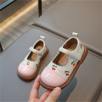 Zapatos de tacón pequeños de cereza para niñas de cuero brillante de princesa con temperamento  Rosado