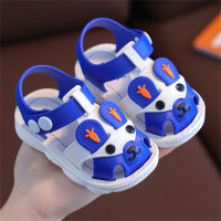 Zapatos para niños con hebilla antideslizante y suela suave Baotou de dibujos animados para bebé  Azul