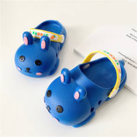 Zapatillas de casa con puntera cerrada estampado animal para niños  Azul