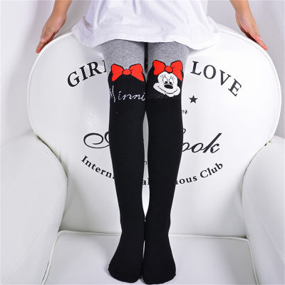Children's pantyhose knitted girls dance socks patchwork Mickey Mouse leggings