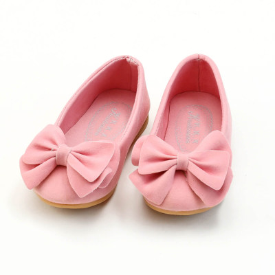 Sandálias de laço de cor sólida para menina infantil