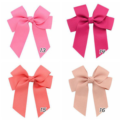 Handmade baby double-layer streamers, polyester ribbed ribbon bows, hairpins and hair accessories