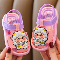 Children's sandals summer boys' clogs baby sandals slippers non-slip men's and women's diapers toe-toe toddler shoes  Purple