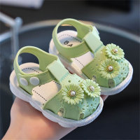 Children's non-slip soft sole small and medium-sized children's baby princess beach shoes  Green