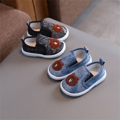 Casual sneakers, baby shoes, spring and autumn children's canvas shoes, soft-soled kindergarten indoor slip-on slip-ons, single shoes
