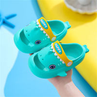 2023 Baotou Crocs EVA Slippers Girls Summer Slippery Cartoon Indoor Non-Slip Household Boys Slippers  Sky Blue