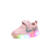 Toddler Glowing Cartoon Pattern Sneakers  Pink