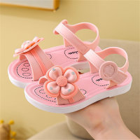 Soft bottom non-slip comfortable fashionable flower princess shoes sandals  Pink