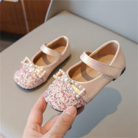 High-heeled dress shoes, children's catwalk stage performance leather shoes, crystal shoes  Pink