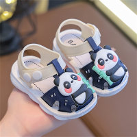 Anti-kick cute baby indoor and outdoor toddler shoes soft sole thick bottom closed toe sandals  Navy Blue