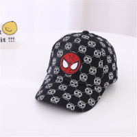 Spider visor graffiti iron mark cartoon boy baseball cap  Black