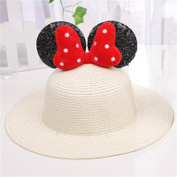 Sun protection sunshade basin hat, sweet and cute bow, big brim fisherman hat, beach hat  White