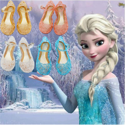 Halloween sapatos congelados congelados elsa sapatos de cristal cinderela meninas princesa sapatos crianças comércio exterior