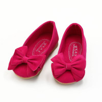 Toddler Girl Solid Color Bowknot Sandals  Hot Pink