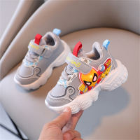Boys' Sports Shoes 2023 Autumn and Winter New Leather Girls Light Soled Casual Shoes Running Shoes Baby Toddler Shoes Flashing Shoes  Gray