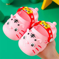 New baby hole shoes, children's slippers, summer girls, boys, non-slip children's slippers, small and medium-sized children's infant shoes  Pink
