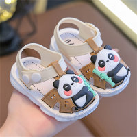 Anti-kick cute baby indoor and outdoor toddler shoes soft sole thick bottom closed toe sandals  Khaki