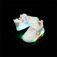 2022 spring new leather-covered cartoon little girl princess light shoes for small and medium-sized children anti-slip bright bottom fashion children's shoes in stock  Pink