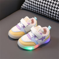 Luminous shoes, light-up sneakers, casual leather sneakers  Pink