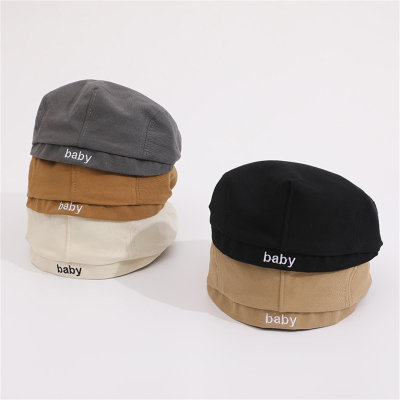Toddler Solid Color Letter Embroidery Duckbill Cap