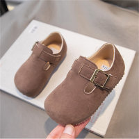 Birkenstocks chaussures simples chaussures en cuir à la mode tout-match  marron