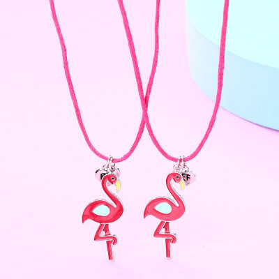 Kid Girl BFF Flamingo Necklace