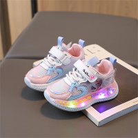 Mesh breathable luminous sports shoes light up fashion  Pink