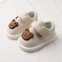 Zapatos para niños pequeños con patrón de oso encantador para niña pequeña  Beige