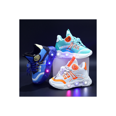 Children's luminous breathable basketball sneakers