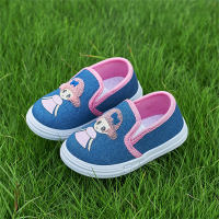 Lightweight and breathable little girl's children's canvas shoes spring and autumn style slip-on girls' single shoes  Blue