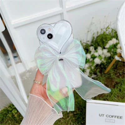 Apple 12/11/X ribbon love ins style mobile phone case suitable for iPhone13promax bow mobile phone case