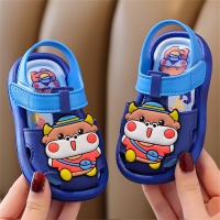 Children's sandals summer boys' clogs baby sandals slippers non-slip men's and women's diapers toe-toe toddler shoes  Blue