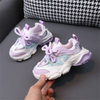 Children's breathable color matching sports shoes  Purple