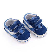 Primavera e outono 0-1 ano de idade sapatos de bebê casuais sapatos de bebê preto e branco duplo velcro sapatos de criança atacado 2375  Azul