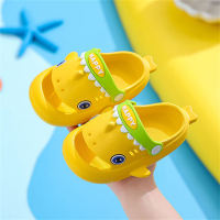 Zapatillas antideslizantes con estampado de dibujos animados para niños.  Amarillo