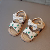 Princess shoes soft sole children's beach shoes embroidered children's summer Roman shoes  Green