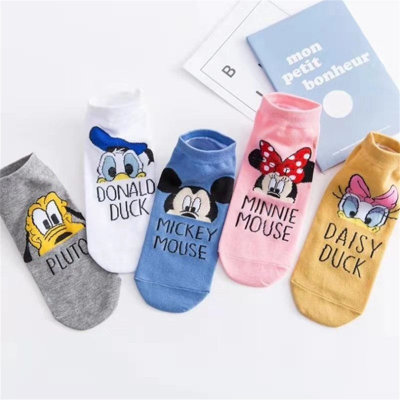 Conjunto de 5 piezas de calcetines lindos calcetines de muy buen gusto de dibujos animados calcetines para niñas