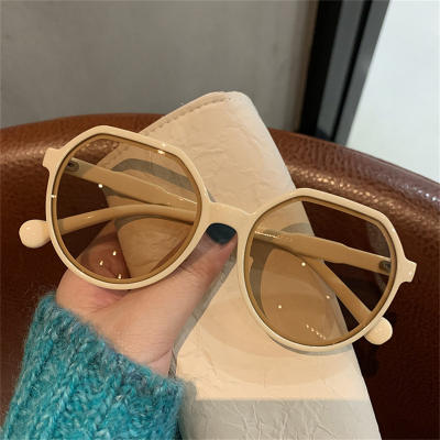 Kids solid color round frame sunglasses