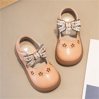 Versatile bow embroidered baby shoes  Pink