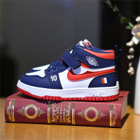 Children's basketball shoes, sports shoes, soft sole wear-resistant sneakers, high-top trendy aj children's shoes  Blue