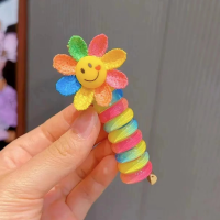 Corde à cheveux enroulée en tournesol coloré et bouclé pour enfants  Multicolore