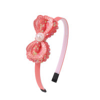 Amazon's new sequined pearl bow headband, cute and colorful candy-colored double-layered princess hair accessories 3948  Multicolor