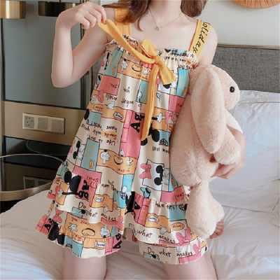 Conjunto de pijama com padrão de desenho animado para meninas adolescentes