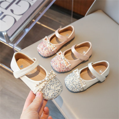 High-heeled dress shoes, children's catwalk stage performance leather shoes, crystal shoes