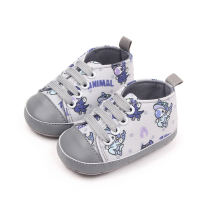 Baby Unicorn Print Baby Canvas Shoes  Gray