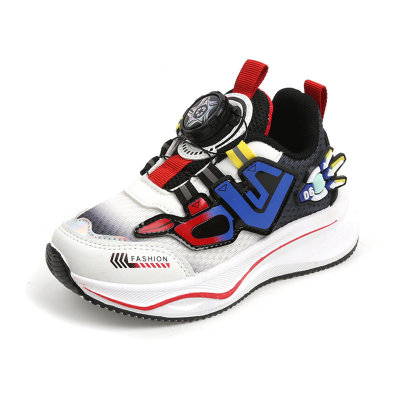 Zapatos deportivos para niños 2024 Primavera y otoño Zapatos casuales para niños Botón giratorio Zapatos para correr para niñas Zapatos de malla transpirables para bebés individuales