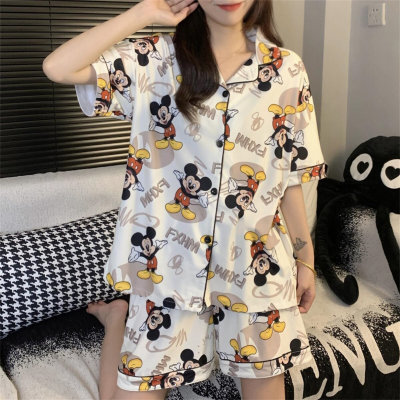 Internet celebrity ins Korean cartoon pajamas for women summer cinnamon dog short-sleeved shorts high-end cute home clothes set