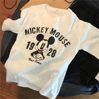 Women's Mickey Mouse T-shirt with graffiti letters  White