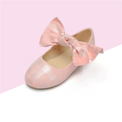 Kid Solid Color Bowknot Decor Low heel shoes