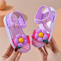 Sandalias antideslizantes y transpirables para niñas, ropa de abrigo de princesas pequeñas y arcoíris, zapatos de playa, sandalias para bebés, novedad de 2024  Púrpura